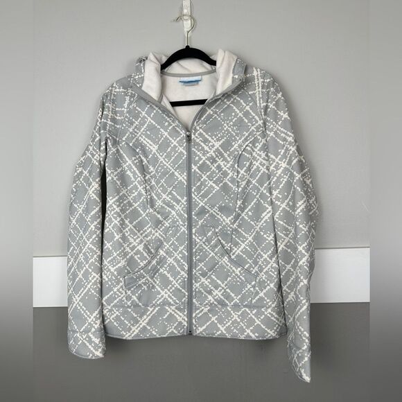 Columbia Soft shell Fleece Lined Full Zip Size Women’s Large Jacket Coat Grey - Picture 1 of 5